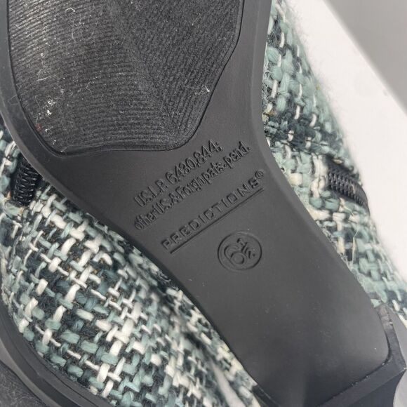 PREDICTIONS Size 6.5 Ankle Boots Fabric Black Gray Pointed Toe Booties Women's - Picture 7 of 9